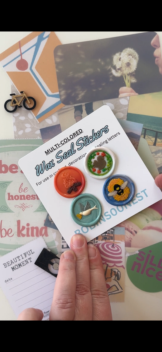 4 Pack Multicolored Wax Seal Stickers