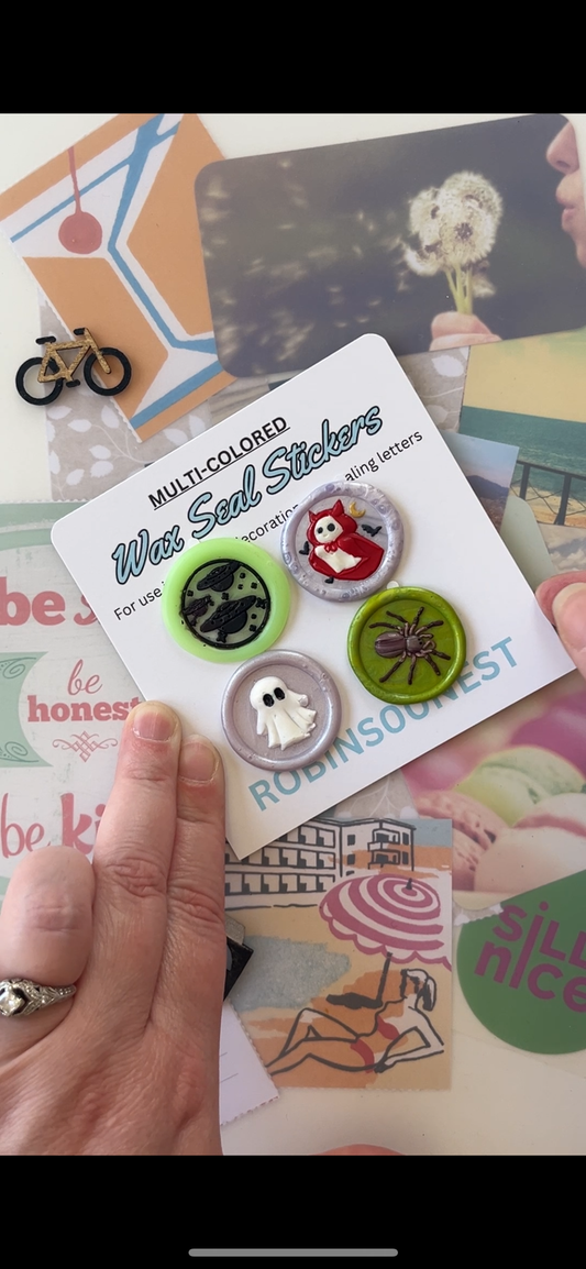 4 Pack Multicolored Wax Seal Stickers
