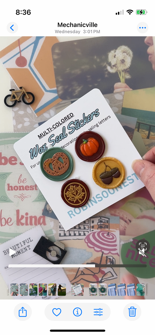 4 Pack Multicolored Wax Seal Stickers