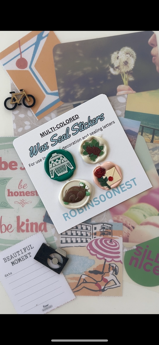 4 Pack Multicolored Wax Seal Stickers