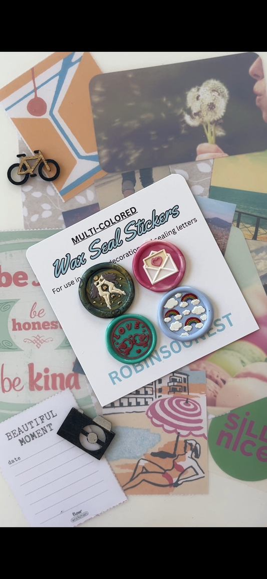 4 Pack Multicolored Wax Seal Stickers